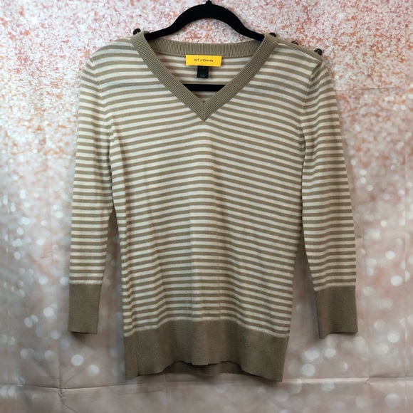 St. John Sweaters - NWOT St. John | Striped V-Neck Wool Sweater